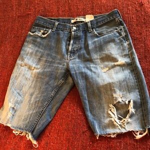 Boyfriend cut jean shorts